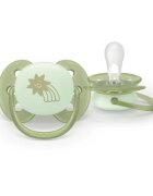 Philips Avent Ultrasoft Night SCF094/01 0-6m suzetă Neutral 2 buc