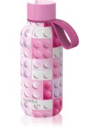Quokka Solid Kids sticlă termos cu dispozitiv de prindere Pink Bricks 1 buc