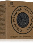 Renovality Konjac mushroom bamboo charcoal burete pentru curatare pentru pielea problematica 7x4 cm