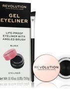 Revolution Gel Eyeliner Pot eyeliner-gel cu pensula culoare Black 3 g