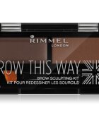 Rimmel Brow This Way paleta pentru machiaj sprancene culoare 003 Dark Brown 13 g