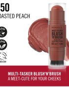 Rimmel Multi-Tasker Blush'N'brush blush stick cu pensulă culoare 350 Roasted Peach 8 g