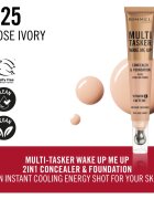Rimmel Multi-Tasker Wake Me Up make-up si corector pentru o piele mai luminoasa culoare 25 Rose Ivory 20 ml