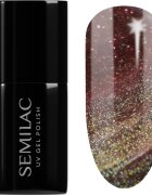 Semilac UV Hybrid Galaxy Flash unghii cu gel folosind UV / lampă cu LED culoare 824 Digital Red 7 ml