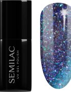Semilac UV Hybrid Galaxy Flash unghii cu gel folosind UV / lampă cu LED culoare 826 Virtual Blue 7 ml