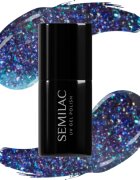 Semilac UV Hybrid Galaxy Flash unghii cu gel folosind UV / lampă cu LED culoare 826 Virtual Blue 7 ml
