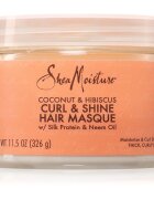Shea Moisture Coconut & Hibiscus Curl & Shine masca tratament intensiv pentru păr creț 326 g