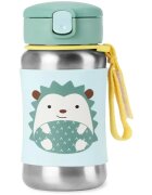 Skip Hop Spark Style Straw Bottle sticlă inoxidabilă pentru apă cu pai Hedgehog 12 m+ 1 buc