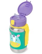 Skip Hop Zoo Straw Bottle sticlă inoxidabilă pentru apă cu pai Unicorn 12 m+ 1 buc