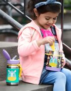 Skip Hop Zoo Straw Bottle sticlă inoxidabilă pentru apă cu pai Unicorn 12 m+ 1 buc