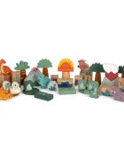 Small foot Wooden Building Blocks Dino jucărie cu activități din lemn 12 m+ 34 buc