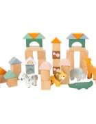 Small foot Wooden Building Blocks Safari jucărie cu activități din lemn 12 m+ 50 buc