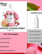 so!flow Energizing Shower Sorbet sorbet hidratant pentru piele in dus Guava Lychee 400 ml