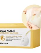 Some By Mi Yuja Niacin Anti Blemish Daily Mask mască textilă iluminatoare pentru uniformizarea nuantei tenului pachet mare 30 buc