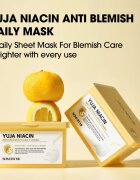 Some By Mi Yuja Niacin Anti Blemish Daily Mask mască textilă iluminatoare pentru uniformizarea nuantei tenului pachet mare 30 buc