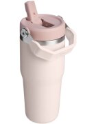 Stanley IceFlow™ Flip Straw 2.0 Tumbler sticlă termos din oțel inoxidabil Rose Quartz 410 ml