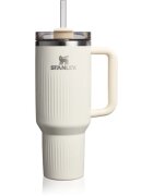 Stanley Quencher H2.O FlowState™ Fluted Tumbler pahar din oțel inoxidabil cu pai mare Cream Gloss 1 buc