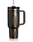 Stanley Quencher H2.O FlowState™ Fluted Tumbler pahar din oțel inoxidabil cu pai mare Gunmetal Shine 1 buc