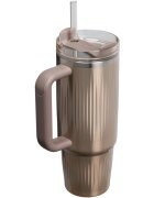 Stanley Quencher H2.O FlowState™ Fluted Tumbler pahar din oțel inoxidabil cu pai medium Pale Gold Shine 1 buc