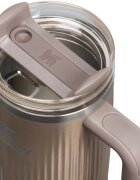Stanley Quencher H2.O FlowState™ Fluted Tumbler pahar din oțel inoxidabil cu pai medium Pale Gold Shine 1 buc