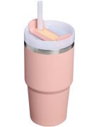 Stanley Quencher H2.O FlowState™ Tumbler pahar din oțel inoxidabil cu pai mic Peach Rose 1 buc