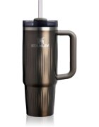 Stanley Quencher H2.O Fluted Tumbler pahar din oțel inoxidabil cu pai mare gunmetal shine 1 buc