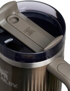 Stanley Quencher H2.O Fluted Tumbler pahar din oțel inoxidabil cu pai mare gunmetal shine 1 buc