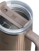 Stanley Quencher H2.O Fluted Tumbler pahar din oțel inoxidabil cu pai mare Pale Gold Shine 1 buc