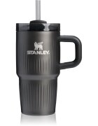 Stanley Quencher H2.O Fluted Tumbler pahar din oțel inoxidabil cu pai mic Black PVD 1 buc