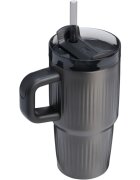 Stanley Quencher H2.O Fluted Tumbler pahar din oțel inoxidabil cu pai mic Black PVD 1 buc
