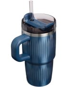 Stanley Quencher H2.O Fluted Tumbler pahar din oțel inoxidabil cu pai mic Glacial Blue Shine 1 buc
