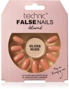 Technic Cosmetics False Nails Almond unghii artificiale Gloss Nude 24 buc