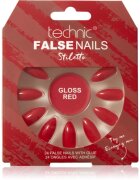 Technic Cosmetics False Nails Stiletto unghii artificiale Gloss Red 24 buc