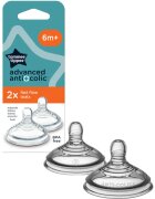 Tommee Tippee Advanced Anti-Colic tetină pentru biberon Fast Flow 6-12m 2 buc