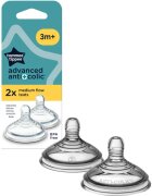 Tommee Tippee Advanced Anti-Colic tetină pentru biberon Medium Flow 3m+ 2 buc