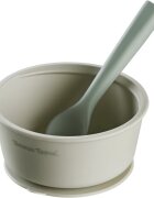 Tommee Tippee EasiStick™ Silicone Bowl & Spoon bol din silicon cu ventuză 4m+ Green 1 buc