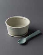 Tommee Tippee EasiStick™ Silicone Bowl & Spoon bol din silicon cu ventuză 4m+ Green 1 buc