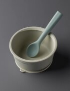 Tommee Tippee EasiStick™ Silicone Bowl & Spoon bol din silicon cu ventuză 4m+ Green 1 buc