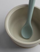 Tommee Tippee EasiStick™ Silicone Bowl & Spoon bol din silicon cu ventuză 4m+ Green 1 buc