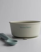 Tommee Tippee EasiStick™ Silicone Bowl & Spoon bol din silicon cu ventuză 4m+ Green 1 buc