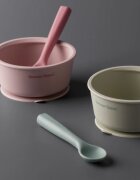 Tommee Tippee EasiStick™ Silicone Bowl & Spoon bol din silicon cu ventuză 4m+ Green 1 buc