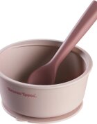 Tommee Tippee EasiStick™ Silicone Bowl & Spoon bol din silicon cu ventuză 4m+ Pink 1 buc