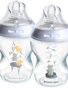 Tommee Tippee Natural Start Anti-Colic biberon pentru sugari Slow Flow 0m+ Frog 2x260 ml