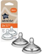 Tommee Tippee Natural Start Anti-Colic Teat tetină pentru biberon Fast Flow 6 m+ 2 buc