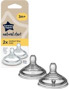 Tommee Tippee Natural Start Anti-Colic Teat tetină pentru biberon Medium Flow 3 m+ 2 buc