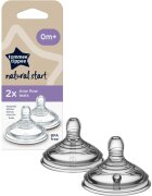 Tommee Tippee Natural Start Anti-Colic Teat tetină pentru biberon Slow Flow 0m+ 2 buc