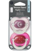 Tommee Tippee NightGlow Soother 18-36m suzetă Girl 2 buc