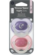Tommee Tippee NightGlow Soother 6-18m suzetă Girl 2 buc