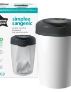 Tommee Tippee Simplee White coș pentru scutece + casetă de rezervă 1 buc