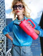 Waterdrop Explorer Tumbler pahar din oțel inoxidabil cu pai (editie limitata) Neon Pink 1 buc